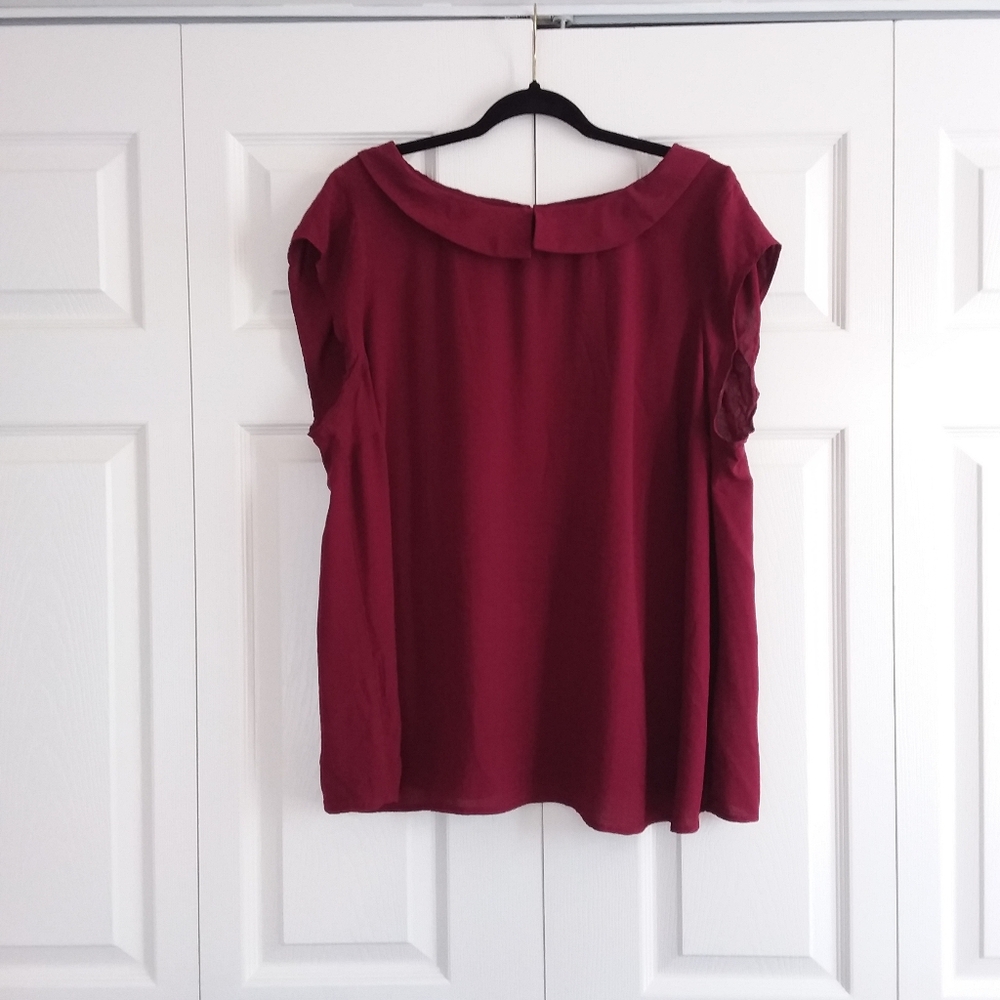 Modcloth red burgundy blouse/top 2X